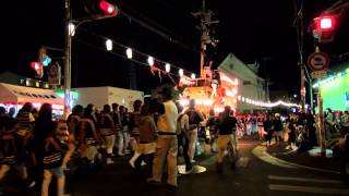 平成２６年　八田荘地区祭礼　後宮　灯入れ曳行（家原寺・平岡・毛穴・八田寺・八田北町・八田南之町・堀上・東堀上・キリン堂・蜂田神社・だんじり）