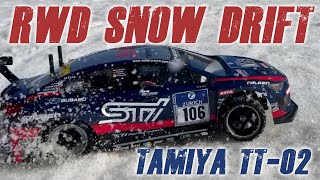 [TT-02] RWD SNOW DRIFT! Go to a new stage with Tamiya TT-02 snow 2WD drift!