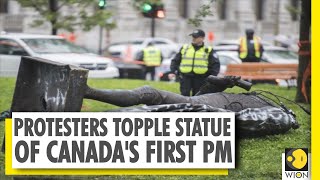 Anti-racism protesters pull down statue of Sir John A Macdonald | WION News | World News