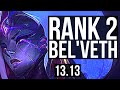 BEL'VETH vs RENGAR (JNG) | Rank 2 Bel'Veth, 21/4/11, Legendary, 400+ games | TR Challenger | 13.13