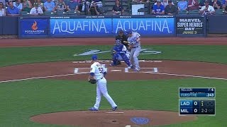 LAD@MIL: Nelson strikes out Forsythe on a check swing