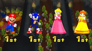 Mario Party 9 Step It Up - Mario vs Sonic vs Daisy vs Peach (Master CPU)