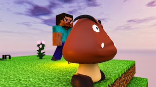 Goomba Vs Steve | Jelly Goomba First Day in Minecraft [Softbody Goomba Simulation] RTX on
