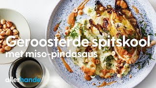 Geroosterde spitskool met miso-pindasaus | Recept | Allerhande