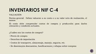 NIF C 4 Inventarios