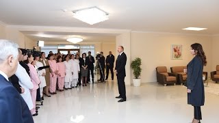 Ilham Aliyev and First Lady Mehriban Aliyeva are on a visit to Zardab District