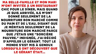 MA BELLE-FAMILLE ET MON MARI M'ONT INVITÉE À UN RESTAURANT ÉLÉGANT POUR LE DÎNER, MAIS QUAND JE...