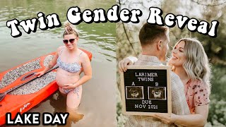 Our OFFICIAL TWIN GENDER REVEAL Vlog: lake day + 20 week pregnancy update