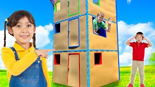 Maddie's Big Cardboard PlayHouse Cleanup Adventure