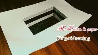 Very Easy Draw 3D Illusion in paper  - 3D Drawing In Pencil - Drawing tricks In paper