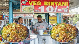 Full Biryani Just ₹10 | Aqsa Veg Biryani Hyderabad | Street Food