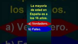 La mayoría de edad en España es a los 16 años.