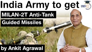 MILAN 2T Anti Tank Guided Missiles - Indian army to get 4690 MILAN 2T ATGMs from Bharat Dynamics Ltd