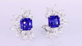 Ceylon Sapphire Earrings, 20.60 Carats | M.S. Rau