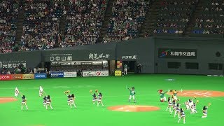 20190429 ファイターズガールとマスコットのオープニングダンスは風に乗れ！