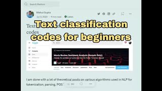 Text Classification codes for beginners, NLP