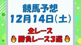 【競馬予想】１２月１４日（土）全レース予想／厳選３レース(平場予想・重賞予想)