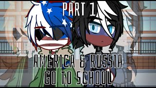 America \u0026 Russia go to School | Part 1 | CountryHumans | !RusAme! | !Desc! | Gacha Art \u0026 Plus |