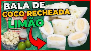 Bala de Coco Recheada (Limão). Ponto de Fibra