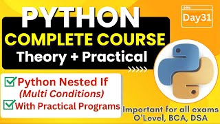 Python Nested If Statement | Programs of Nested If | Python Complete Course for Beginners - Day31