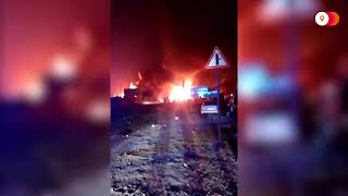 Video shows fire, explosions at Russian gas station