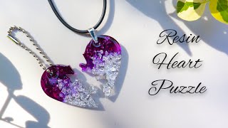 Ideal Gift Resin Heart Pendant | Resin Heart Puzzle Handmade Resin Jewelry  for Beginners