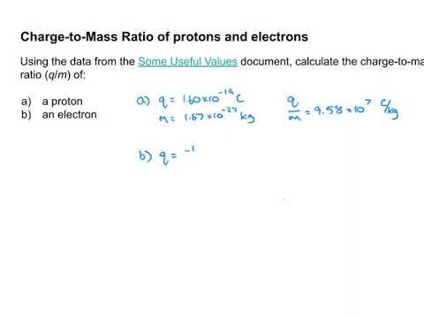 How do you calculate the charge mass ratio of a proton?