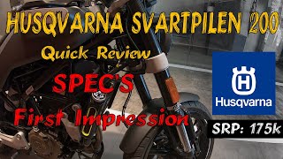 HUSQVARNA SVARTPILEN200 | SPEC'S | FIRST IMPRESSION