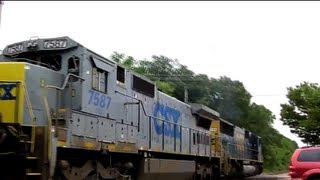 **RARE**  CSX SD60I Leads Stealth Engine 7587 w/ Freight