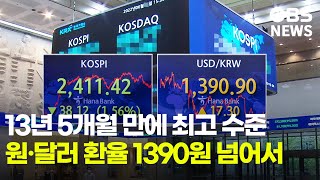 13년 5개월 만에 최고 수준.. 원·달러 환율 1,390원 넘어서