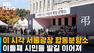 이 시각 서울광장 합동분향소…이틀째 시민들 발길 이어져 / SBS