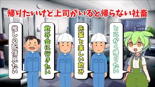 全員早く帰りたいのに上司がいるから帰らない社畜【ずんだもん】