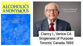 @AA100011 - Clancy I from Venice CA - Singleness of Purpose - Toronto, Canada 1993