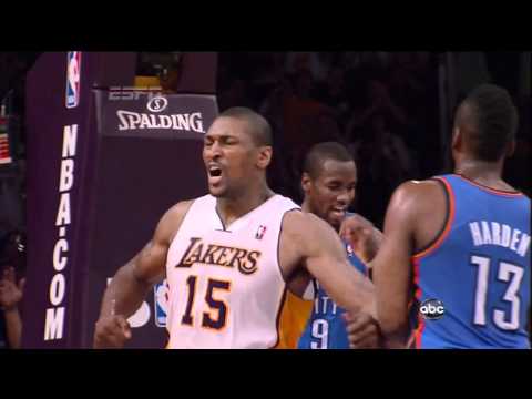 What did Ron Artest do to James Harden?