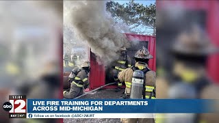 Firefighters from 4 counties team up for live fire drills