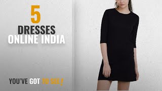 Top 10 Dresses Online India [2018]: Bewakoof Black Plain Women's 3/4 Sleeve T-Shirt Dress