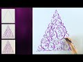 how to draw a beautiful christmas tree in 6 minutes.