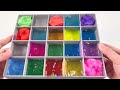 satisfying video l how to make rainbow pool into mixing all my glossy slime u0026 fruit cutting asmr 99