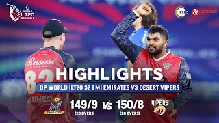 ILT20 S2 | English - HIGHLIGHTS | Desert Vipers V/S MI Emirates - T20 Cricket | 30th Jan