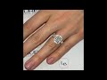 2.3 ct radiant diamond double edge halo ring