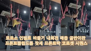 토르소 인벌트 비둘기 내회전 매듭 골반이완 프론트플립드롭 팟세 프론트락 코르셋 시퀀스 [주아나요가스쿨](flyingyoga,aerialyoga,juanayogaschool)