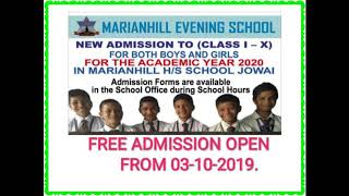 Marianhill Evening school . Free admission open from 03-10-2019