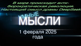 Умные мысли. В мире идет анти-бюрократическая революция. Настоящий смысл драмы DeepSeek.