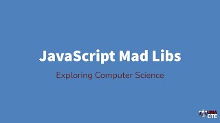 JavaScript Mad Libs