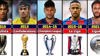 🏆 List Of Neymar JR Career All Trophies & Awards 2023 #neymar #football #futbol