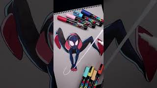 Satisfying Miles Morales Spider Man 🕷 Posca Pen #Shorts