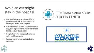 AVATAR Customized Rapid Recovery After Joint Replacement