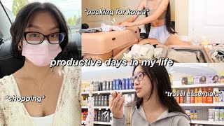 productive days in my life | pack with me for korea, travel prep, shopping & new camera unboxing