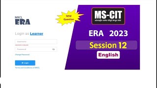 ERA Session 12 | ERA Session 12 2023 | ERA Session 12 Job Readiness | ERA Session 12 in English