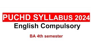 English Compulsory Syllabus BA 4th semester 2024-25